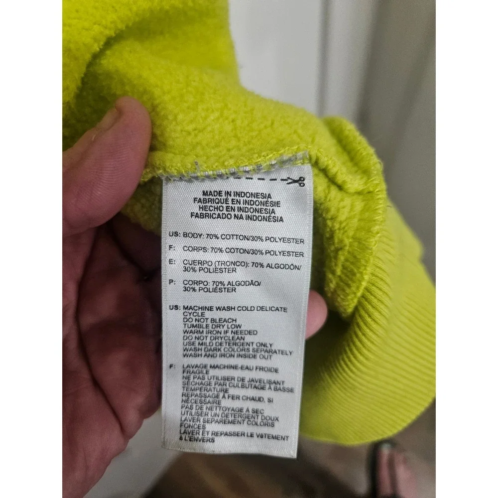 Adidas Womens Lime Green Full Zip Hoodie Thumbholes Size S Chartreuse Activewear